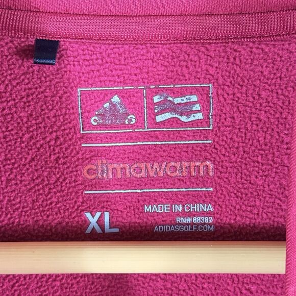 Adidas Climawarm Raspberry Pink Fleece Line Sweatshirt Shirt Top Women's Sz XL - Picture 7 of 8